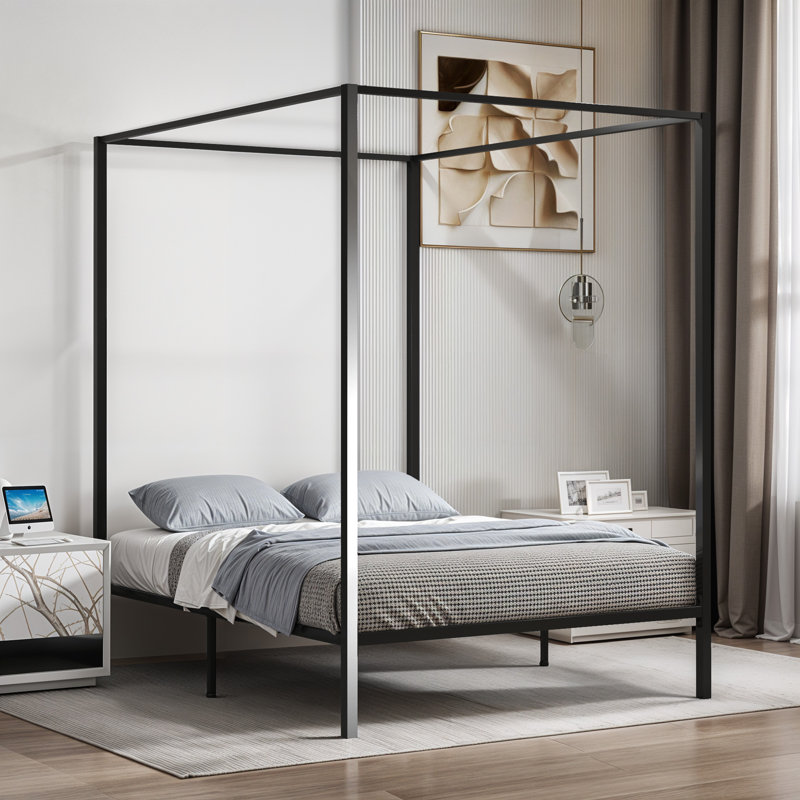 Ebern Designs Queen Canopy Bed Frame Wayfair